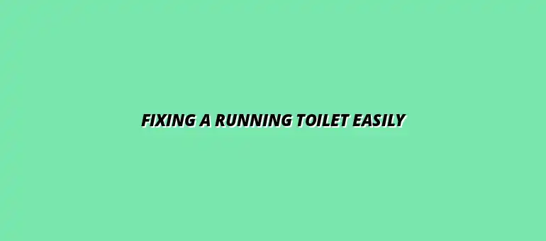 How to fix a running toilet with simple tools