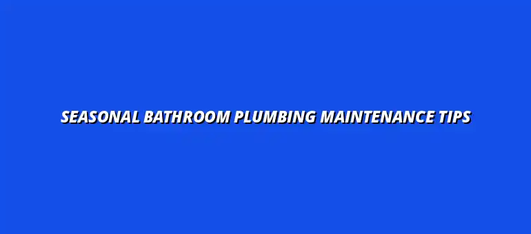 Seasonal maintenance tips for bathroom plumbing systems