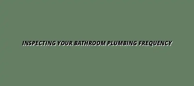 How often should you inspect your bathroom plumbing?