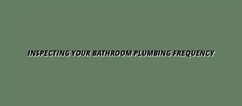 How often should you inspect your bathroom plumbing?