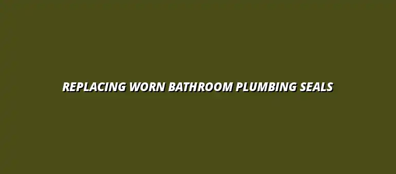 How to replace worn-out bathroom plumbing seals