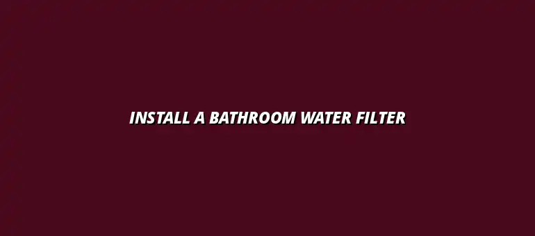 How to install a bathroom water filtration system