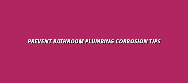 How to prevent bathroom plumbing corrosion with proper care