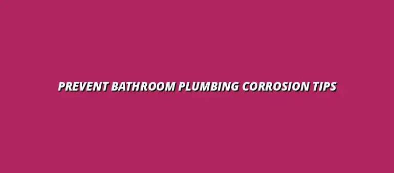 How to prevent bathroom plumbing corrosion with proper care