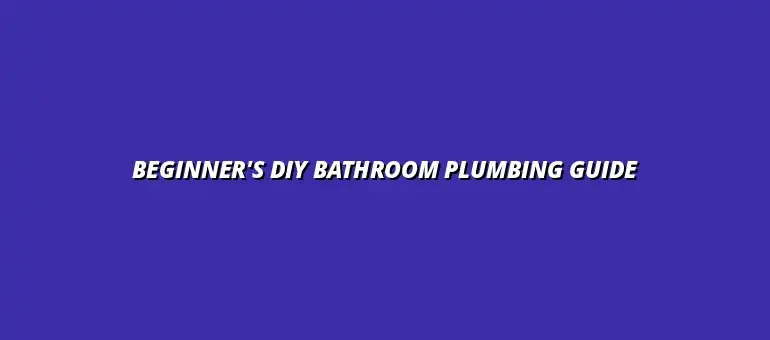 DIY bathroom plumbing guide for beginners