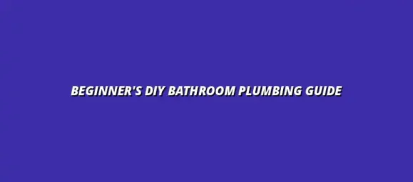 DIY bathroom plumbing guide for beginners