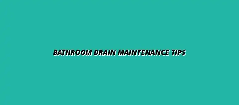 Best practices for bathroom drain maintenance and care