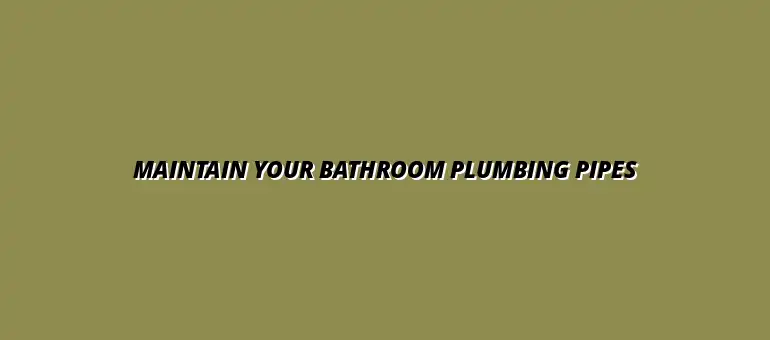 How to clean and maintain your bathroom plumbing pipes