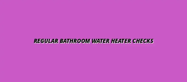 How to perform regular checks on bathroom water heaters