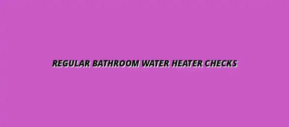 How to perform regular checks on bathroom water heaters