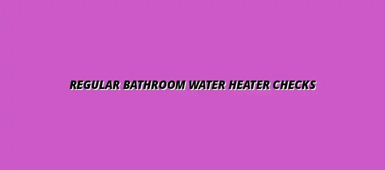 How to perform regular checks on bathroom water heaters