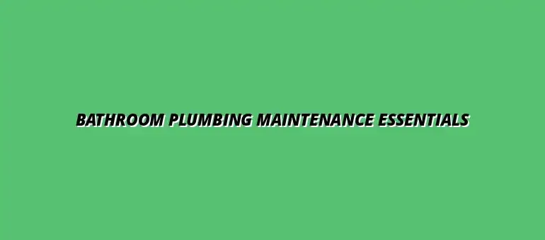 Key maintenance tasks to avoid bathroom plumbing problems